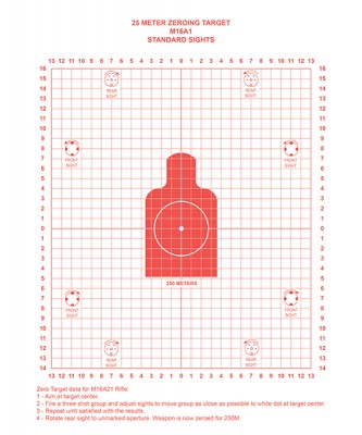 M16 A2 and A4 Zeroing Target Red (32110) - Image 2